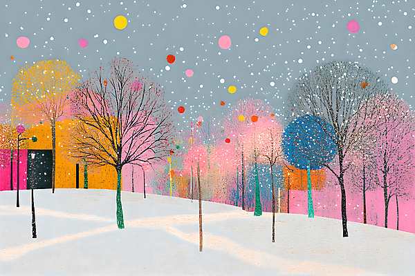 JPG 나무 겨울 일러스트 자연 풍경 사람없음 컬러풀 숲 쌓인눈 눈내림 국내일러스트 AI일러스트 AI콘텐츠 식물 계절 컬러 눈_날씨 생태계 파일형식