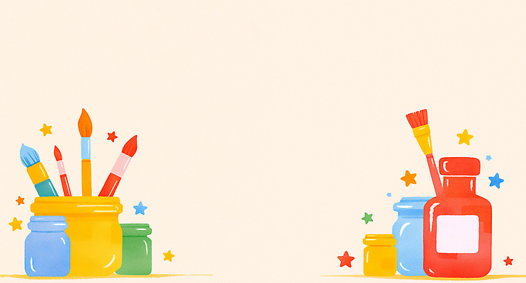 JPG 별 일러스트 잉크 미술 사람없음 컬러풀 미술도구 붓 병 카피스페이스 국내일러스트 AI일러스트 AI콘텐츠 자연요소 식기 컬러 문화예술 공백 오브젝트 파일형식