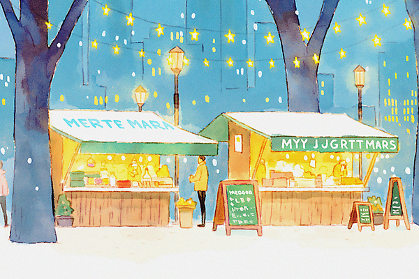 JPG 나무 남자 크리스마스 겨울 가로등 일러스트 한명 성인 건물 빛 시장 군중 메뉴판 별장식 쌓인눈 눈내림 성인남자한명만 눈덮임 국내일러스트 AI일러스트 AI콘텐츠 식물 1 건축물 계절 공공시설 기념일 별 컨셉 눈_날씨 사람 장식 남자한명만 성인남자만 파일형식