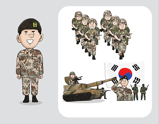 전신 남자 일러스트 여러명 성인 군인 총 태극기 군복 탱크 경례 군모 군장비 성인남자만 입대 국내일러스트 AI파일 직업 무기 다수 유니폼 군대 사람 장비 인사 국기 군용 국군 남자만 성인만 파일형식 벡터