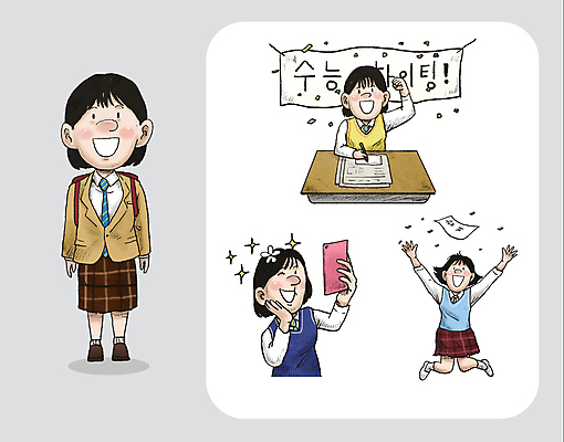 전신 배너템플릿 여자 교복 가방 일러스트 청소년 여고생 들기 여러명 스마트폰 점프 기쁨 만세 수능 현수막 기록 셀프카메라 책상 입시 합격 꽃가루 십대여자만 국내일러스트 AI파일 템플릿 배너 잡화 옷 감정 가구 다수 모션 고등학생 사람 핸드폰 스마트기기 학습 사진촬영 시험 가루 여자만 십대만 파일형식 벡터