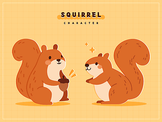 스티커 일러스트 들기 사람없음 반짝임 귀여움 주황색 손내밀기 도토리 일러캐릭터 다람쥐캐릭터 AI파일 캐릭터 컬러 동물캐릭터 컨셉 모션 손짓 견과류 다람쥐 파일형식 벡터