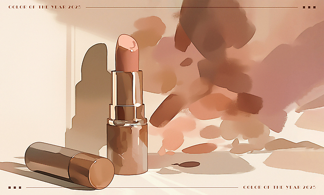 PSD 일러스트 수채화 잉크 그림자 사람없음 화장 갈색 립스틱 번짐 광택 국내일러스트 2025트렌드 모카무스 컬러 뷰티 유행 화장품 파일형식 2025년 트렌드컬러 효과
