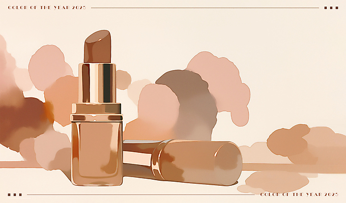 PSD 일러스트 수채화 잉크 사람없음 화장 갈색 립스틱 번짐 광택 국내일러스트 2025트렌드 모카무스 컬러 뷰티 유행 화장품 파일형식 2025년 트렌드컬러 효과
