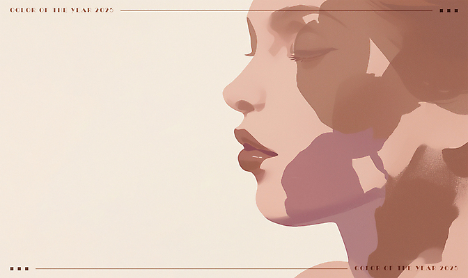 PSD 여자 얼굴 일러스트 수채화 잉크 한명 성인 화장 갈색 눈감음 화장품 성인여자한명만 국내일러스트 2025트렌드 모카무스 1 컬러 모션 사람 신체부위 뷰티 유행 여자한명만 성인여자만 파일형식 2025년 트렌드컬러