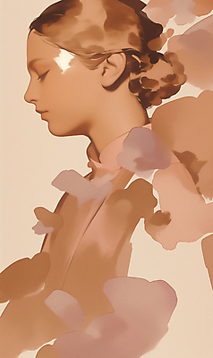 JPG 여자 패션 예술 일러스트 수채화 잉크 한명 상반신 성인 갈색 눈감음 번짐 감성 성인여자한명만 2025년 국내일러스트 2025트렌드 모카무스 AI일러스트 AI콘텐츠 1 컬러 컨셉 모션 사람 유행 연도 여자한명만 성인여자만 파일형식 트렌드컬러 효과