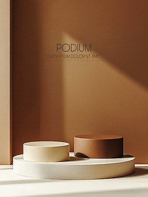 PSD 편집이미지 그림자 사람없음 빛 인테리어 햇빛 갈색 원형 모던 부드러움 단상 포디움 세련 이미지편집 편집실사 2025트렌드 모카무스 도형 디자인 컬러 태양 유행 무대 감각 CG 파일형식 2025년 트렌드컬러