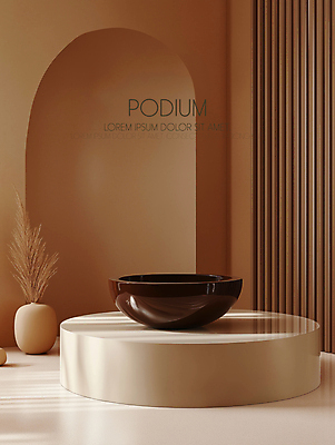 PSD 편집이미지 그릇 화분 화초 그림자 사람없음 빛 인테리어 햇빛 갈색 원형 모던 아치 부드러움 단상 포디움 세련 이미지편집 편집실사 2025트렌드 모카무스 도형 식물 식기 디자인 컬러 태양 유행 무대 감각 CG 파일형식 2025년 트렌드컬러