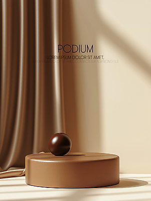PSD 편집이미지 공 그림자 사람없음 빛 인테리어 햇빛 갈색 커튼 원형 모던 부드러움 광택 단상 포디움 세련 이미지편집 편집실사 2025트렌드 모카무스 도형 디자인 컬러 태양 유행 무대 감각 CG 파일형식 2025년 트렌드컬러
