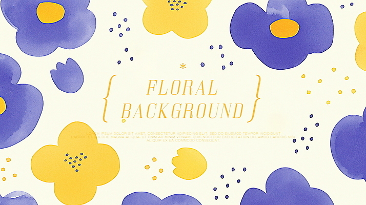PSD 백그라운드 꽃무늬 일러스트 자연 수채화 사람없음 노란색 보라색 봄 팬지 플라워패턴 국내일러스트 계절 꽃 컬러 무늬 패턴 생태계 파일형식