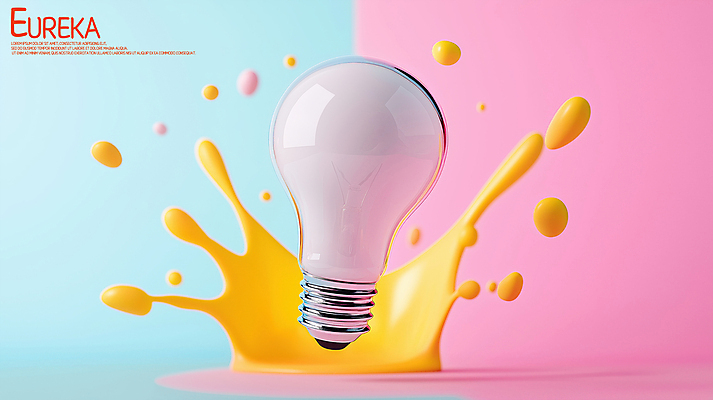 PSD 편집이미지 분홍색 전구 아이디어 사람없음 물감 물방울 액체 튀는물 파스텔톤 이미지편집 편집실사 컬러 컨셉 미술도구 CG 액체표현 스플래쉬 파일형식