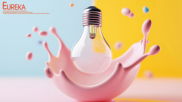 PSD 편집이미지 분홍색 전구 아이디어 사람없음 물감 물방울 액체 튀는물 파스텔톤 이미지편집 편집실사 컬러 컨셉 미술도구 CG 액체표현 스플래쉬 파일형식