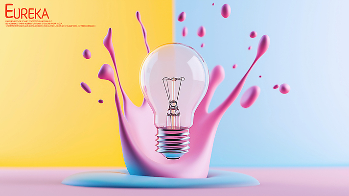 PSD 편집이미지 분홍색 전구 아이디어 사람없음 물감 물방울 액체 튀는물 파스텔톤 이미지편집 편집실사 컬러 컨셉 미술도구 CG 액체표현 스플래쉬 파일형식