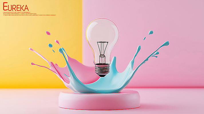 PSD 편집이미지 분홍색 전구 아이디어 사람없음 물감 물방울 액체 튀는물 파스텔톤 이미지편집 편집실사 컬러 컨셉 미술도구 CG 액체표현 스플래쉬 파일형식