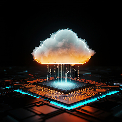 JPG 편집이미지 미래 사람없음 빛 검은색 연결 질감 시스템 구름모양 전자회로 클라우드서비스 칩셋 편집실사 AI컴퓨터그래픽 AI콘텐츠 모양 컬러 컨셉 회로판 CG 서비스 파일형식 구름_자연