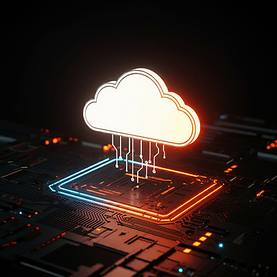 JPG 편집이미지 미래 사람없음 빛 검은색 연결 시스템 구름모양 전자회로 클라우드서비스 칩셋 편집실사 AI컴퓨터그래픽 AI콘텐츠 모양 컬러 컨셉 회로판 CG 서비스 파일형식 구름_자연