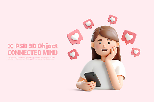 PSD 편집이미지 여자 행복 분홍색 말풍선 커뮤니케이션 사랑 한명 미소 들기 상반신 성인 스마트폰 3D 디지털 턱괴기 하트 연결 수줍음 성인여자한명만 연락 편집3D 모양 1 감정 컬러 모션 표정 사람 핸드폰 스마트기기 디지털합성 여자한명만 성인여자만 파일형식