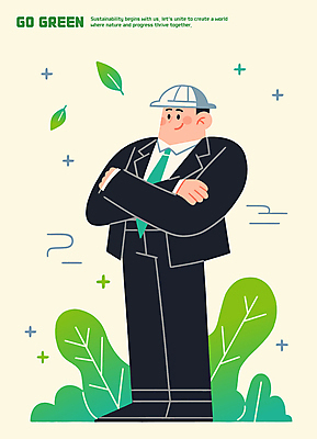 전신 남자 캠페인 일러스트 나뭇잎 한명 미소 정장 성인 초록색 반짝임 팔짱 자연보호 환경 풀 안전모 자부심 성인남자한명만 국내일러스트 AI파일 식물 1 옷 컬러 잎 모션 자연 표정 사람 보호 헬멧 안전장비 남자한명만 성인남자만 파일형식 벡터