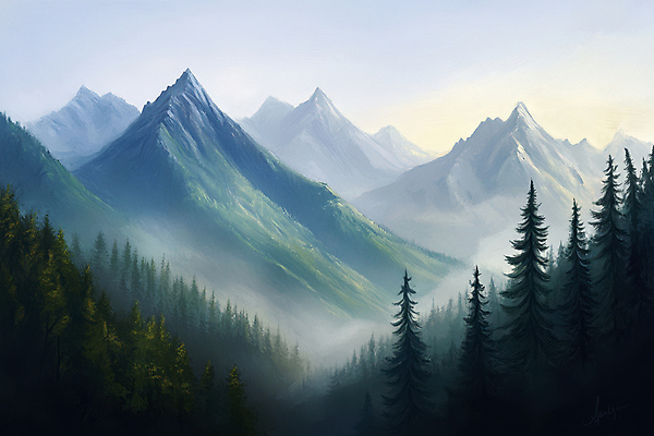 JPG 나무 편집이미지 자연 풍경 사람없음 평화 고요 안개 숲 산등성이 산맥 편집실사 AI포토 AI콘텐츠 식물 컨셉 날씨 산 CG 생태계 파일형식