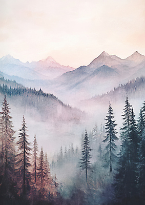 JPG 나무 편집이미지 자연 풍경 사람없음 평화 고요 안개 숲 산등성이 흐림 산맥 편집실사 AI포토 AI콘텐츠 식물 컨셉 날씨 산 CG 생태계 파일형식