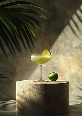 JPG 편집이미지 잎 그림자 사람없음 장식 햇빛 칵테일 칵테일잔 라임 편집실사 AI포토 AI콘텐츠 식물 술잔 과일 주류 태양 CG 파일형식