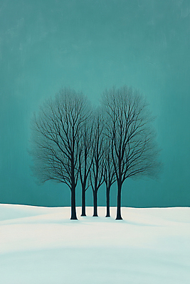 JPG 나무 겨울 일러스트 하늘 풍경 사람없음 설원 청록색 겨울풍경 국내일러스트 AI일러스트 AI콘텐츠 식물 계절 컬러 눈_날씨 파일형식