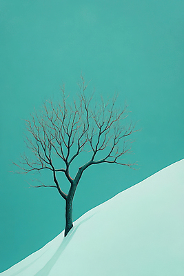 JPG 나무 겨울 일러스트 하늘 풍경 사람없음 설원 언덕 청록색 겨울풍경 국내일러스트 AI일러스트 AI콘텐츠 식물 계절 컬러 눈_날씨 파일형식