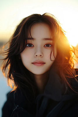 JPG 편집이미지 여자 겨울 한명 상반신 성인 앞모습 햇빛 일몰 코트 겨울옷 이미지 의료성형뷰티 성인여자한명만 편집실사 AI인물포토 AI콘텐츠 1 옷 계절 뷰포인트 사람 태양 노을 외투 CG 여자한명만 성인여자만 파일형식 AI포토