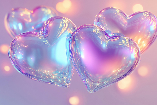 JPG 편집이미지 상상 사람없음 하트 투명 디지털합성 보케 젤리 오브제 홀로그램 환상 편집3D AI컴퓨터그래픽 AI콘텐츠 모양 컨셉 디저트 3D 파일형식