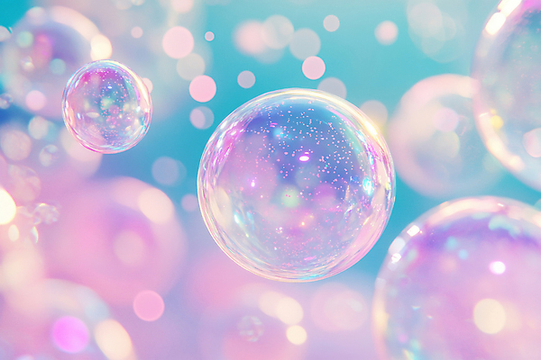 JPG 편집이미지 분홍색 상상 사람없음 투명 비눗방울 디지털합성 보케 오브제 홀로그램 환상 편집3D AI컴퓨터그래픽 AI콘텐츠 컬러 컨셉 3D 파일형식