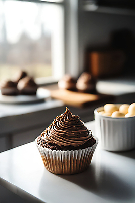 JPG 편집이미지 사람없음 갈색 주방 컵케이크 크림 머핀 편집실사 2025트렌드 모카무스 AI포토 AI콘텐츠 빵 컬러 유행 케이크 CG 파일형식 2025년 트렌드컬러