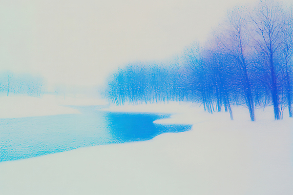 JPG 나무 설경 겨울 일러스트 자연 풍경 사람없음 파란색 강 눈 숲 국내일러스트 AI일러스트 AI콘텐츠 자연요소 식물 계절 컬러 날씨 생태계 파일형식