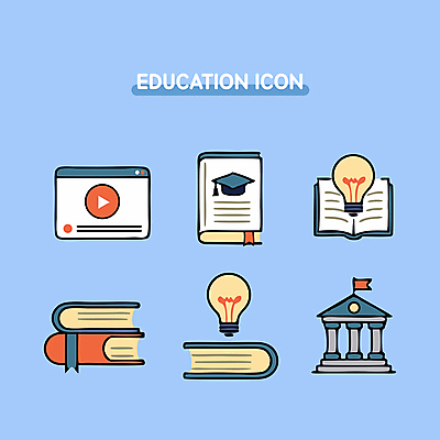 아이콘 교육 학사모 전구 사람없음 건물 책 파란색 재생 인터넷창 유튜브 2D아이콘 AI파일 모자_잡화 건축물 컬러 인터넷 졸업 파일형식 벡터
