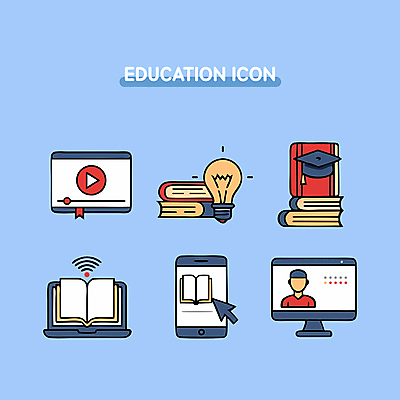 아이콘 교육 학사모 전구 사람모양 사람없음 책 파란색 노트북 스마트폰 모니터 마우스 커서 재생 유튜브 2D아이콘 AI파일 모양 모자_잡화 컬러 졸업 전자제품 핸드폰 스마트기기 컴퓨터 컴퓨터용품 파일형식 벡터