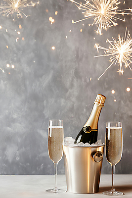 JPG 편집이미지 잔 폭죽 이벤트 사람없음 파티 얼음 샴페인 샴페인잔 아이스버킷 연말 카피스페이스 편집실사 AI포토 AI콘텐츠 자연요소 식기 술잔 주류 공백 CG 파일형식