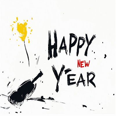 JPG 손글씨 행복 일러스트 캘리그라피 술병 새해 불꽃놀이 타이포그라피 사람없음 검은색 축하 메시지 분위기 인사말 해피뉴이어 강렬 연말 스파클라 을사년 국내일러스트 AI일러스트 AI콘텐츠 문자 감정 컬러 컨셉 놀이 병_용기 주류 폭죽 새해인사 파일형식 2025년