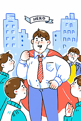 JPG 여자 남자 허리손 일러스트 여러명 성인 건물 도심 군중 망토 영웅 명예 슈퍼히어로 성인만 국내일러스트 AI일러스트 AI콘텐츠 건축물 포즈 다수 사람 도시 파일형식