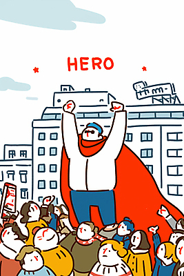 JPG 구름 여자 남자 일러스트 여러명 성인 건물 손들기 도심 군중 망토 영웅 손뻗기 명예 슈퍼히어로 성인만 국내일러스트 AI일러스트 AI콘텐츠 자연요소 건축물 다수 모션 사람 도시 파일형식