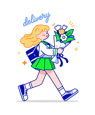 전신 여자 행복 꽃다발 일러스트 청소년 선물 한명 들기 옆모습 연두색 걷기 꽃집 꽃배달 십대여자한명만 일러캐릭터 AI파일 캐릭터 1 꽃 감정 뷰포인트 모션 사람 초록색 상점 배송 여자한명만 십대여자만 파일형식 벡터