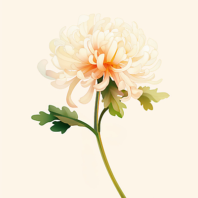 JPG 꽃잎 일러스트 국화 사람없음 심플 베이지색 국내일러스트 AI일러스트 AI콘텐츠 꽃 컬러 파일형식