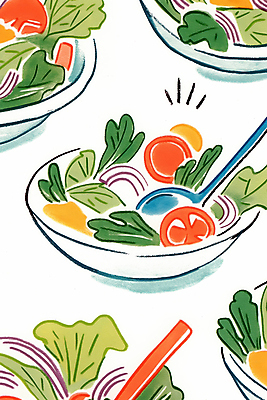 JPG 그릇 패턴 토마토 일러스트 파프리카 사람없음 샐러드 이탈리아음식 적양파 국내일러스트 AI일러스트 AI콘텐츠 식기 음식 무늬 채소 양파 서양음식 파일형식