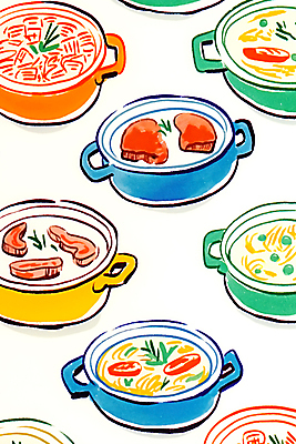 JPG 그릇 패턴 일러스트 스테이크 사람없음 샐러드 이탈리아음식 국내일러스트 AI일러스트 AI콘텐츠 식기 음식 무늬 서양음식 파일형식