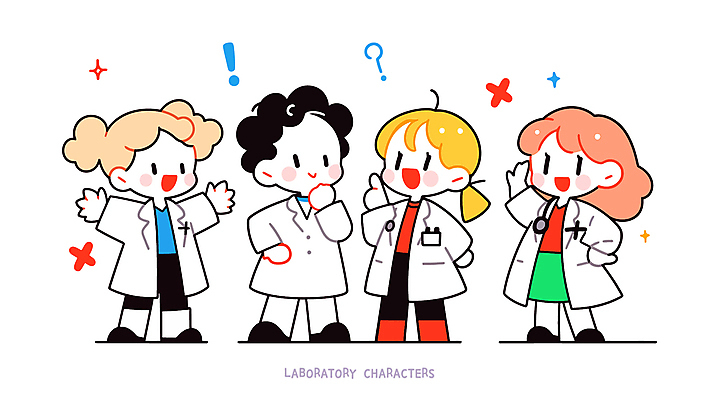 전신 여자 남자 어린이 인물캐릭터 일러스트 팔벌리기 직업캐릭터 실험 소녀 소년 여러명 귀여움 물음표 흰색 가리킴 가운 실험복 느낌표 연구원 어린이만 일러캐릭터 AI파일 직업 캐릭터 기호 옷 컬러 다수 컨셉 모션 사람 손짓 파일형식 벡터