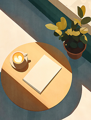 PSD 식물 화분 여유 일러스트 탁자 휴식 그림자 사람없음 책 햇빛 편안함 창가 라떼아트 베이지색 국내일러스트 감정 컬러 가구 컨셉 창문 태양 감각 그림 라떼 파일형식