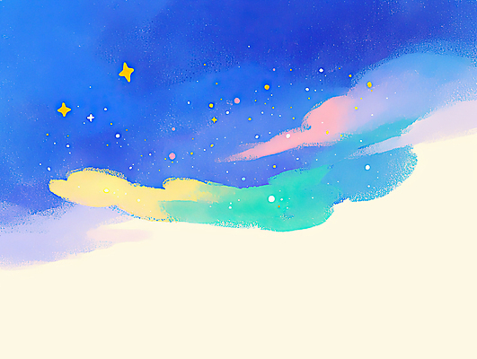 JPG 구름 일러스트 풍경 사람없음 파란색 반짝임 물감 감성 성운 파스텔톤 몽환 국내일러스트 AI일러스트 AI콘텐츠 자연요소 컬러 컨셉 모션 우주 미술도구 파일형식