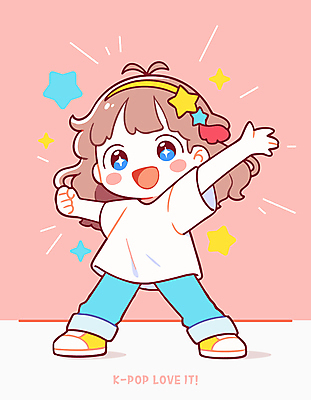 전신 여자 별 어린이 분홍색 일러스트 한명 미소 소녀 손들기 귀여움 춤 활기 퍼포먼스 케이팝 소녀한명만 일러캐릭터 AI파일 자연요소 캐릭터 1 음악 컬러 컨셉 모션 문화예술 표정 사람 여자한명만 소녀만 파일형식 벡터