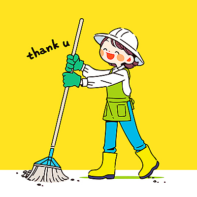 전신 모자 여자 일러스트 직업캐릭터 작업복 한명 미소 웃음 성인 노란색 환경 잡기 청소 감사 걸레 환경미화원 성인여자한명만 일러캐릭터 AI파일 직업 캐릭터 1 잡화 옷 감정 컬러 모션 표정 사람 청소도구 여자한명만 성인여자만 파일형식 벡터