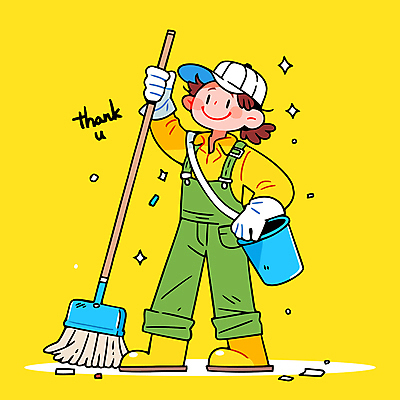 전신 모자 여자 일러스트 직업캐릭터 작업복 한명 미소 웃음 성인 반짝임 노란색 바구니 환경 잡기 청소 감사 꽃가루 걸레 환경미화원 성인여자한명만 일러캐릭터 AI파일 직업 캐릭터 1 잡화 옷 감정 컬러 모션 표정 사람 가루 청소도구 여자한명만 성인여자만 파일형식 벡터