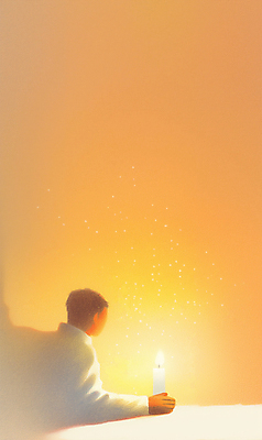 JPG 남자 일러스트 촛불 불꽃 그림자 한명 성인 빛 희망 기도 성인남자한명만 국내일러스트 AI일러스트 AI콘텐츠 1 감정 초 불 사람 남자한명만 성인남자만 파일형식