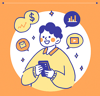 응시 남자 말풍선 일러스트 그래프 한명 미소 들기 상반신 성인 금융 반짝임 스마트폰 달러 정보 주식 메신저 성인남자한명만 유튜브 국내일러스트 AI파일 1 시선 돈 모션 표정 사람 경제 핸드폰 스마트기기 남자한명만 성인남자만 파일형식 벡터